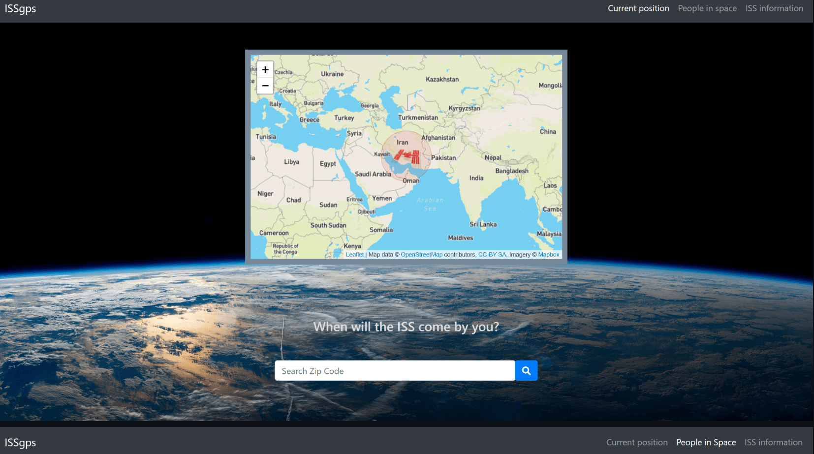 ISS tracker app screenshot